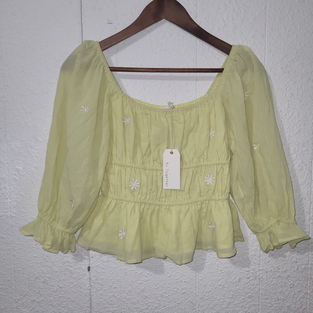By Together Suzy Top, Crop,‎ Nwt, Womens, Yellow, Size Medium